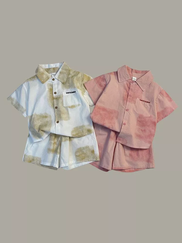 《AB535》韓版渲染顏色襯衫套裝