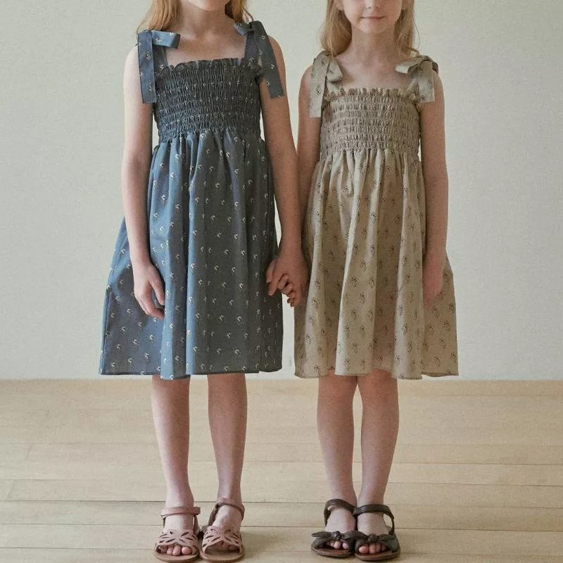 《AB538》正韓碎花蝴蝶吊帶洋裝