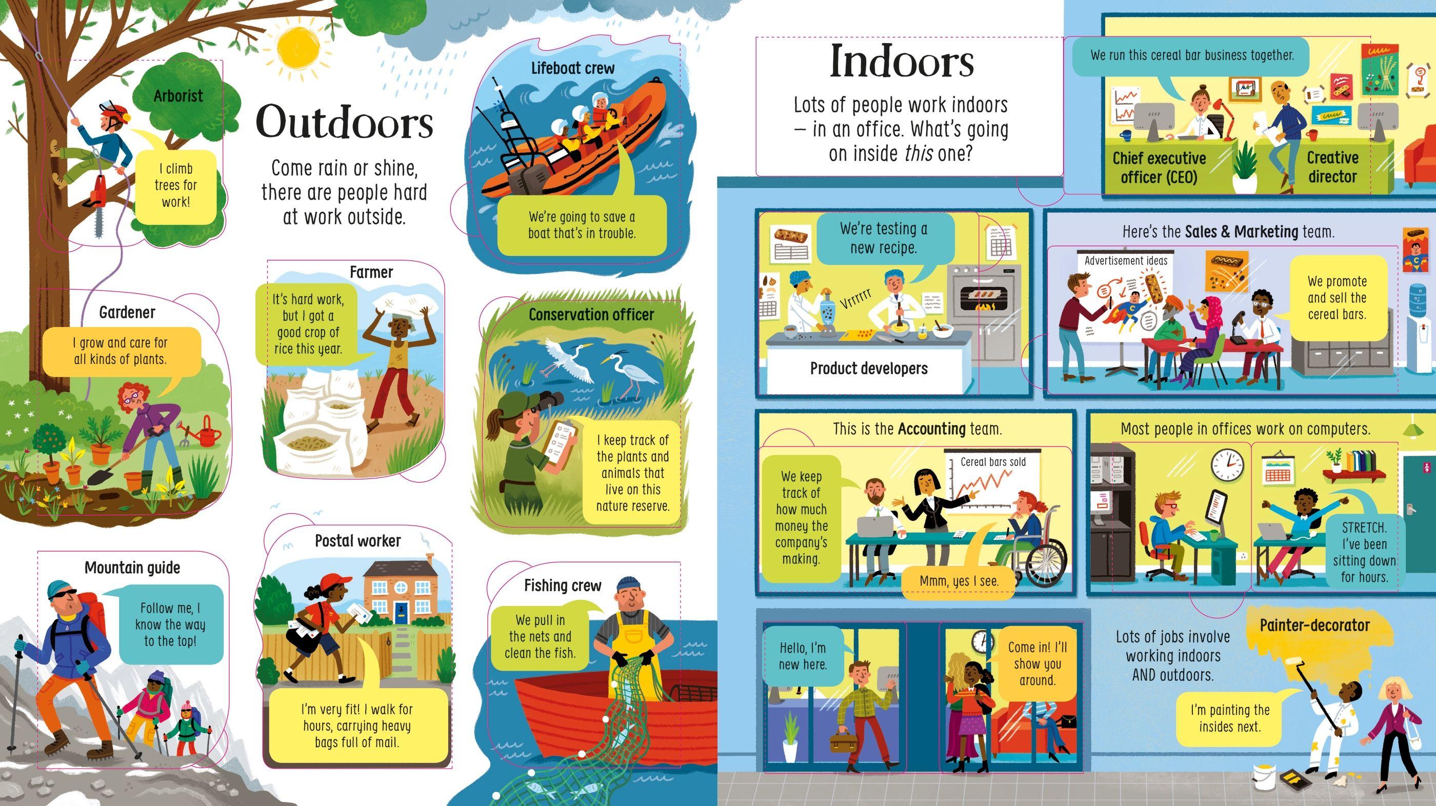 <Usborne> Look Inside Jobs 翻翻書