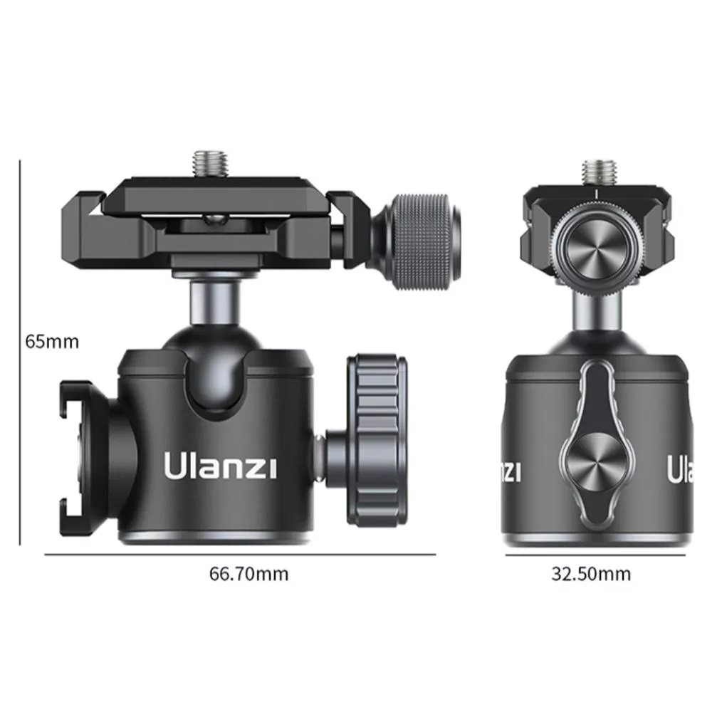 Ulanzi U-60 雙冷靴迷你金屬雲台 適用對象： 攝影師 / Vlogger / 直播主 / 手機與相機用戶