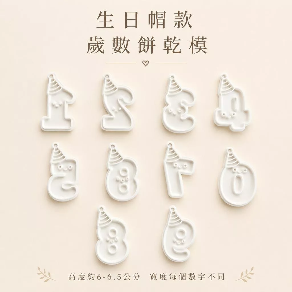 生日帽 慶生帽 周歲 數字 生日慶生 數字餅乾 學校慶生 模具 慶生餅乾 生日餅乾