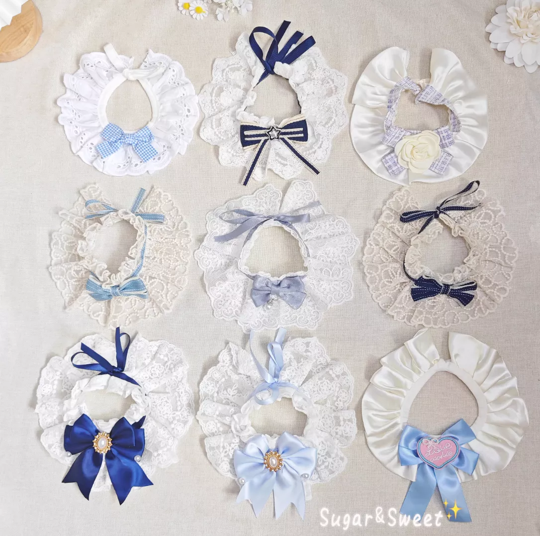 🐾藍色系雷絲緞面造型圍脖｜超多漂亮款式任您挑選🎀