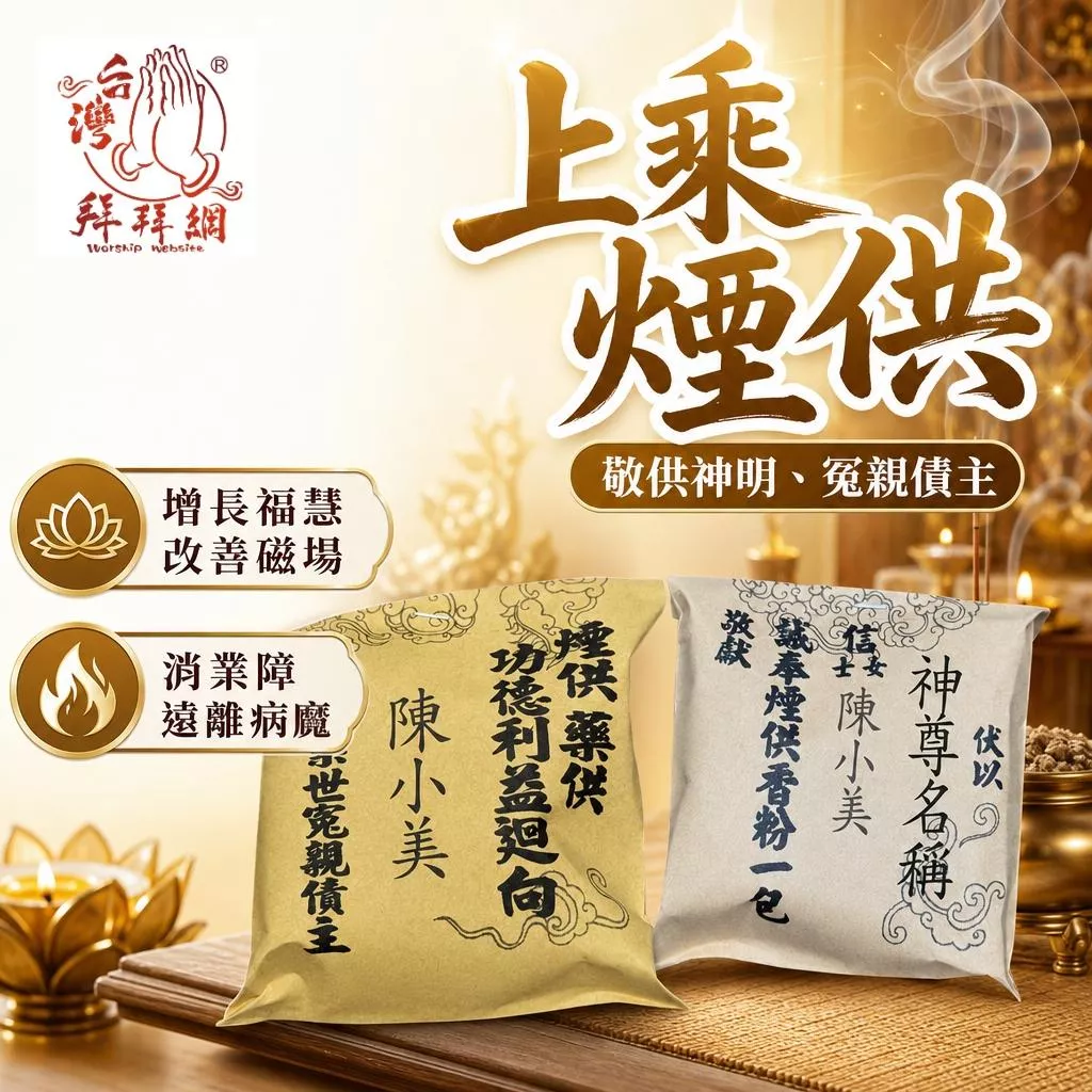 加購 還陰債煙供！【敬供神明 增長福慧改善磁場得其庇護】補財庫上乘煙供、下施冤親債主、六道眾生、消業障、遠離病魔
