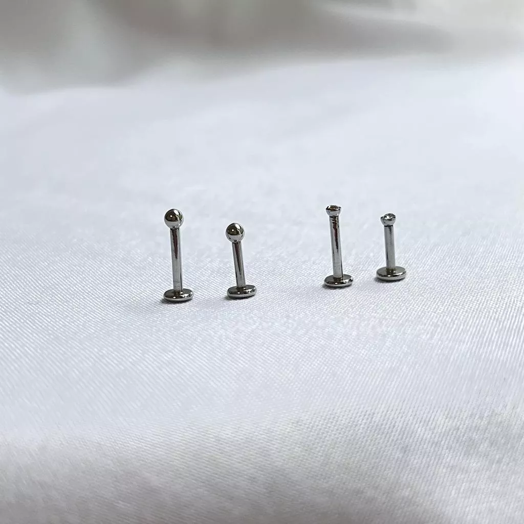 阿君的店 316醫療鋼 平底防勾內芽螺旋鎖式耳釘、鼻釘 多功能環（粗針）