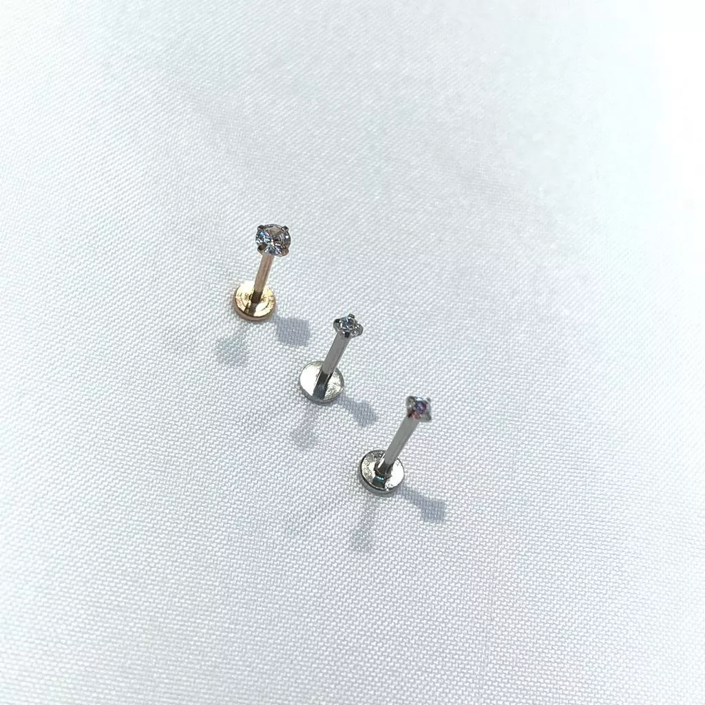 阿君的店 316醫療鋼 抗過敏 內芽鎖式平底多功能鼻釘、耳釘（粗針）