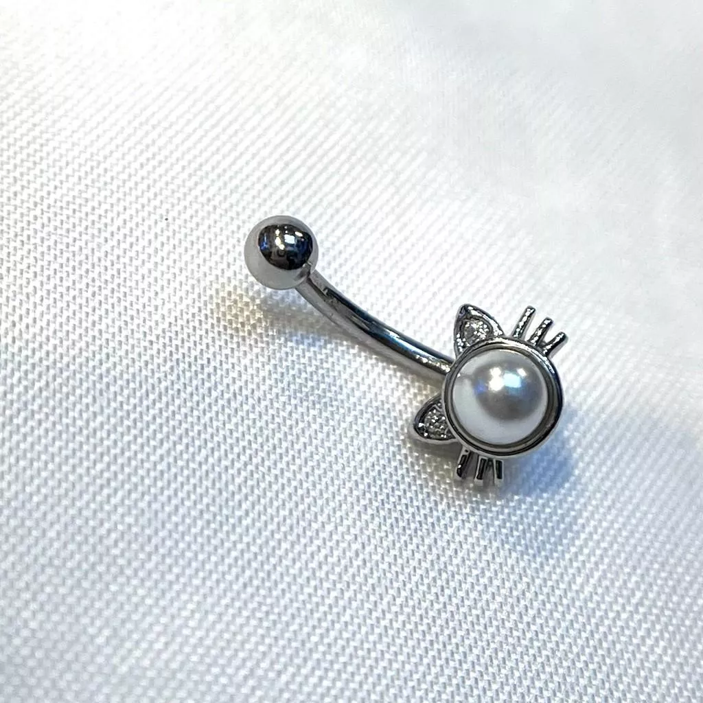 ￼阿君的店｜珍珠貓咪 rook 眉釘 萬用環