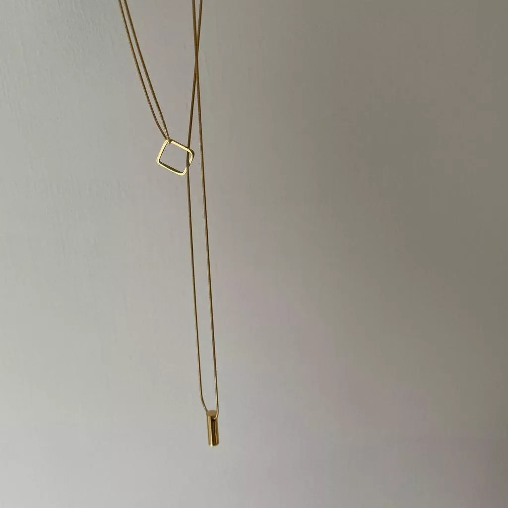 如夢初醒 鈦鋼抗過敏多層次搭配項鍊