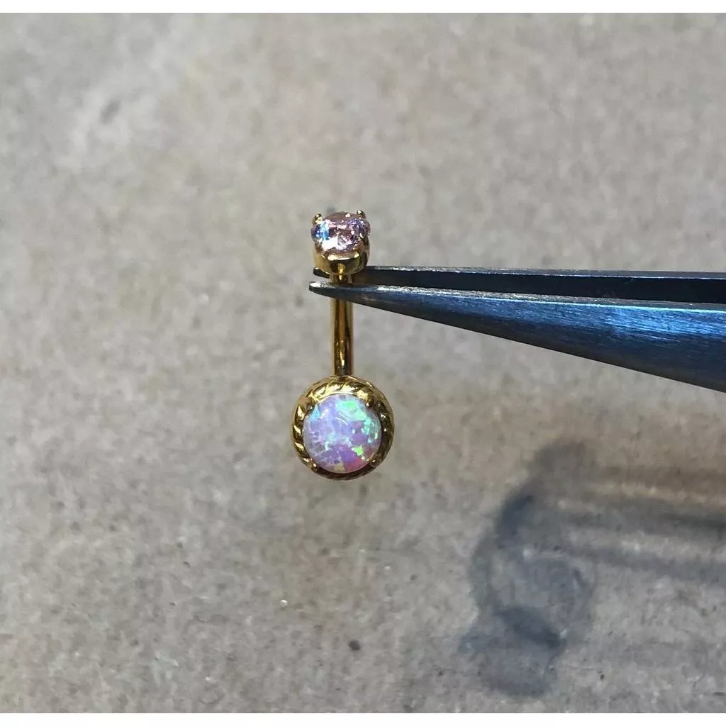 阿君的店｜ 澳寶石 L型rook  萬用環 / 金、銀 兩色