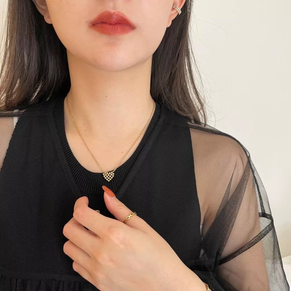 填滿妳的心 立體鈦鋼項鍊