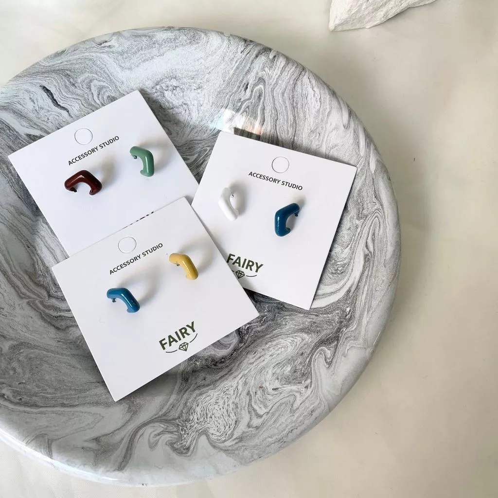 親親小淘氣 S925銀針烤漆耳環