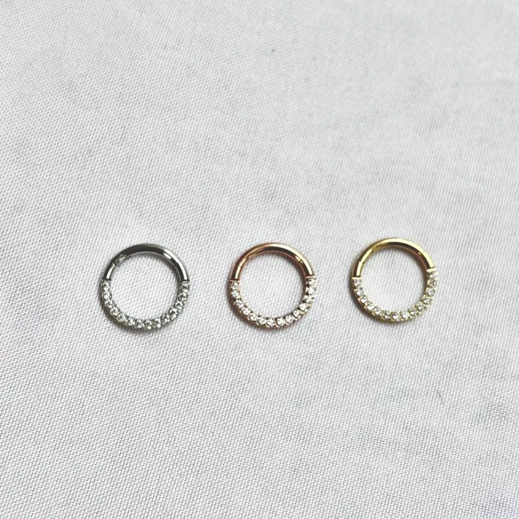 阿君的店 不銹鋼 抗過敏 無痕單邊水鑽耳折環多功能環