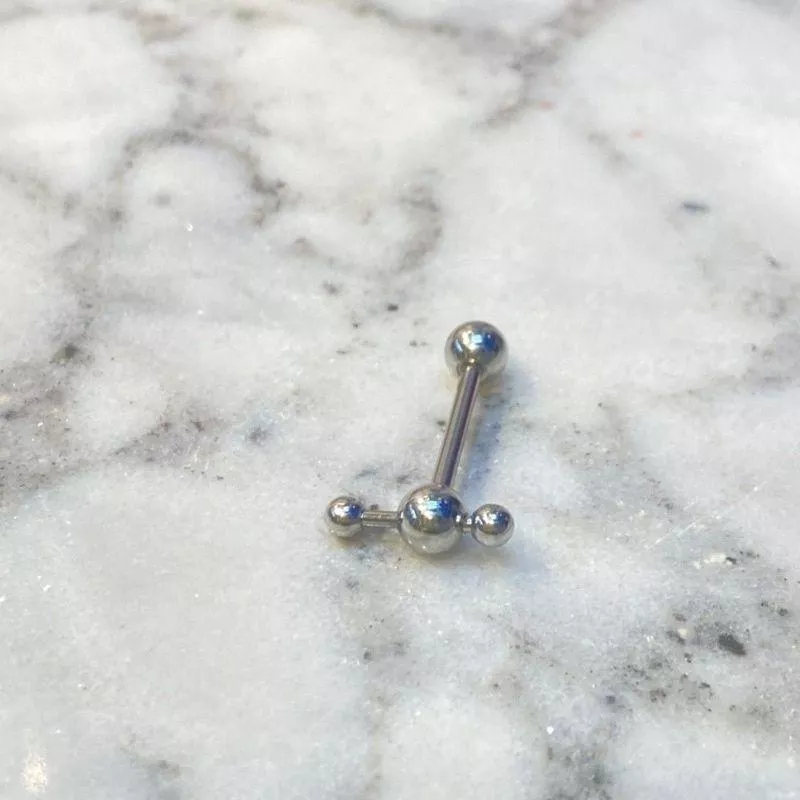 阿君的店 鈦鋼製 T型活動造型舌環