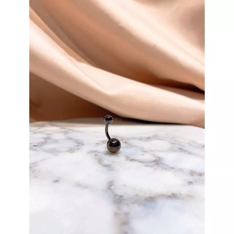 鋼製抗過敏黑色素色短針肚環