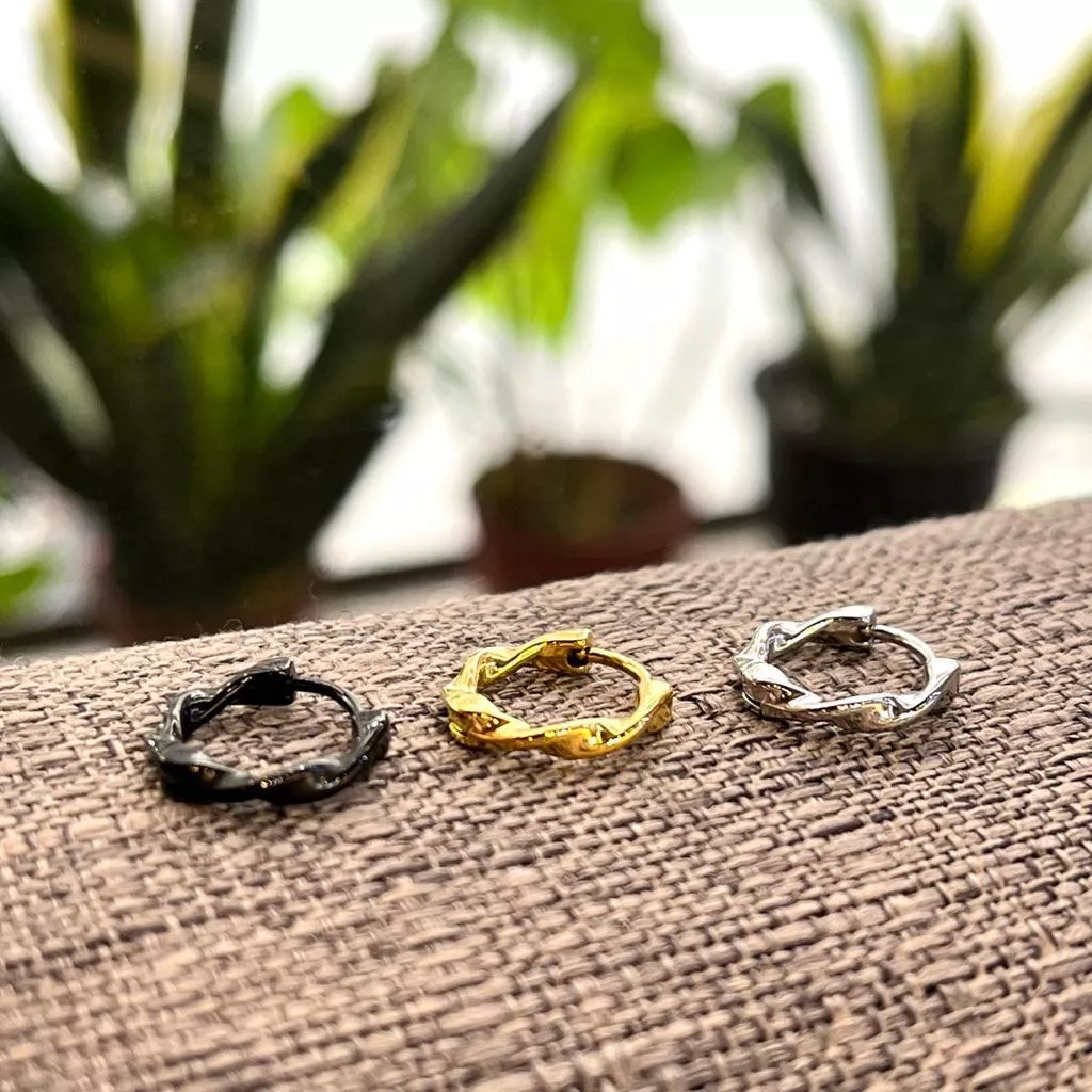 阿君的店｜台灣製 316L醫療鋼 扭轉紋路耳圈耳環