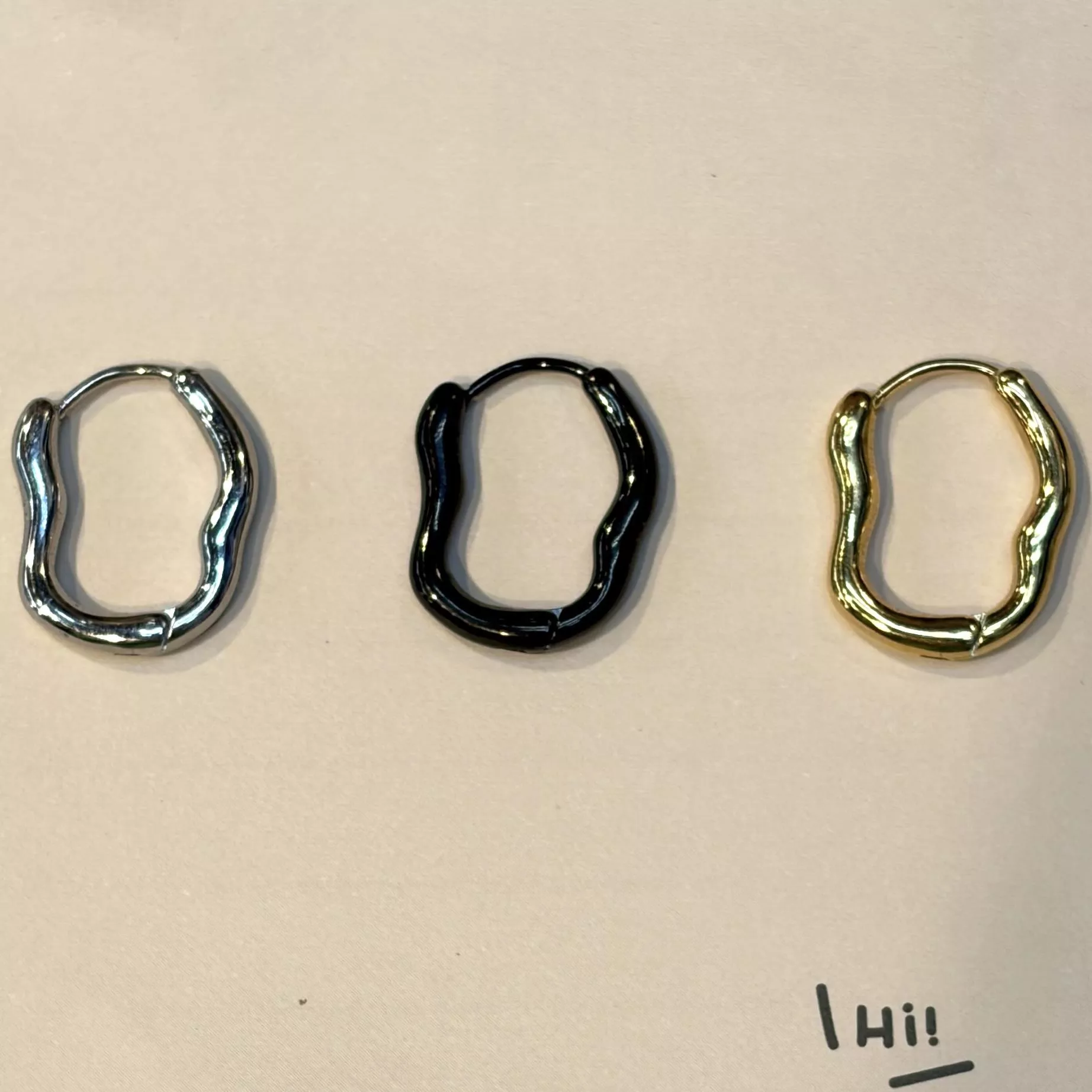 阿君的店｜台灣製 316L醫療鋼 不規則橢圓易扣圈圈耳環