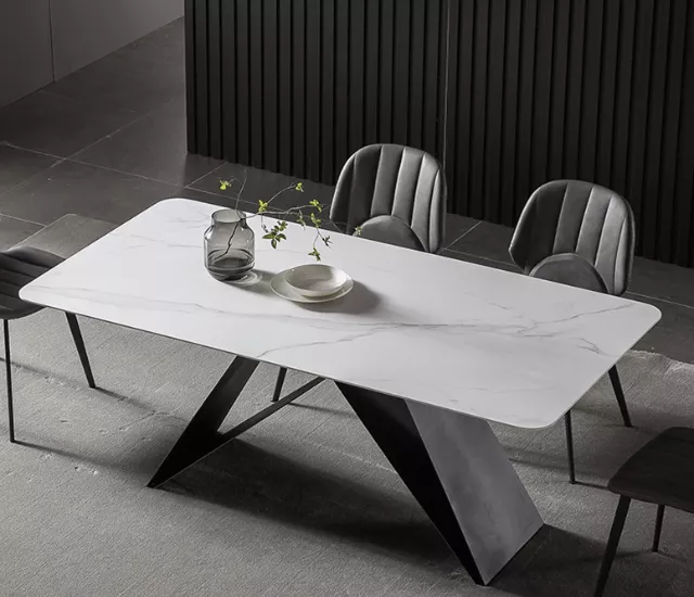 斜影岩境｜現代岩板餐桌