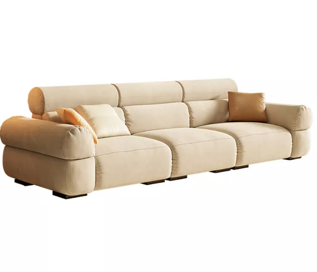 暖橙漫映｜科技布羽絨感四座沙發