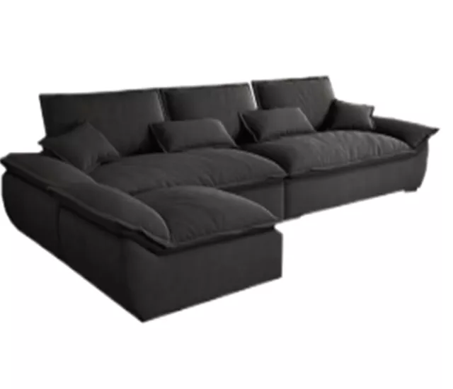 鉛灰沉靜｜寬弧加深科技布沙發