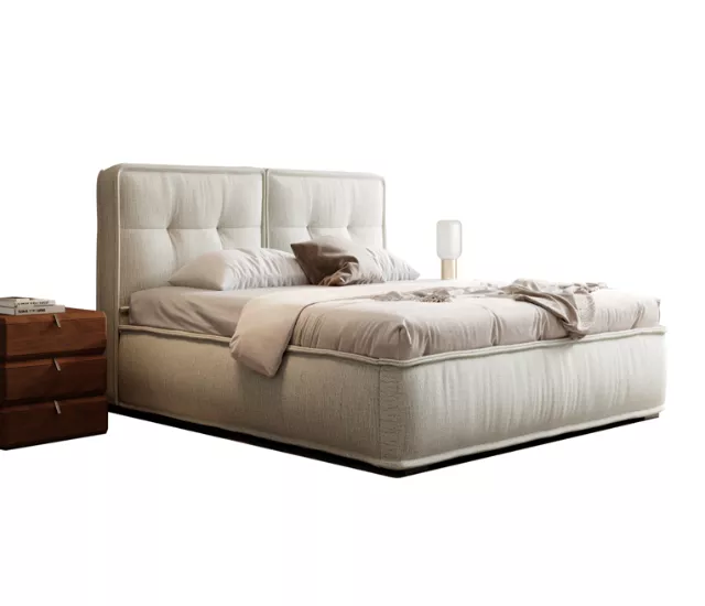 晨霧軟白｜吐司絨感溫柔床架