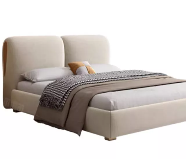 晨曦裸光｜真皮高背床架