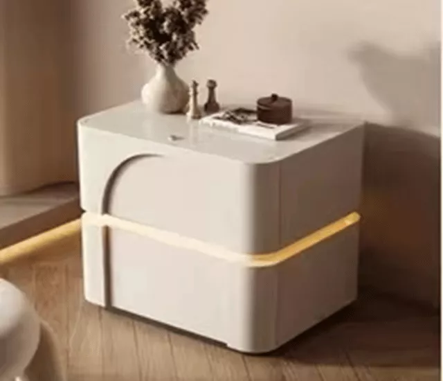 奶油曲光｜造型燈床頭櫃