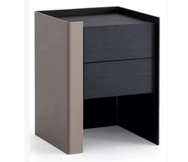 煙燻木皮 × 不對稱設計｜床頭櫃