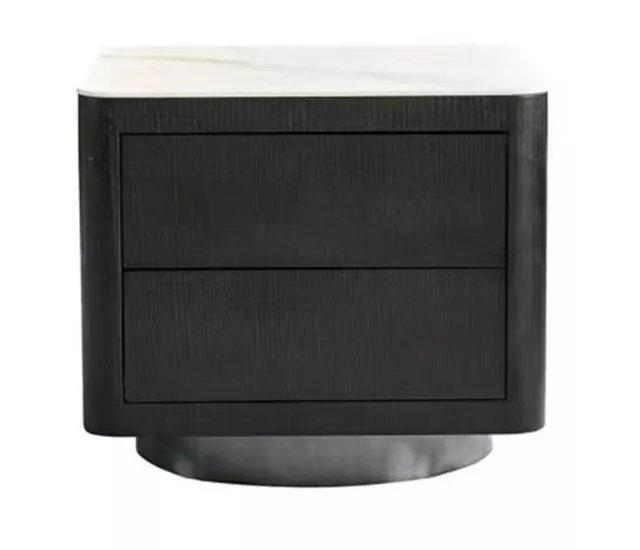 岩板 × 黑木紋｜床頭櫃