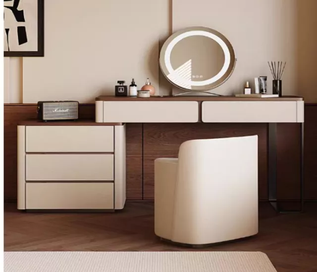 俐落木皮妝台組（妝台＋鏡子＋椅子）