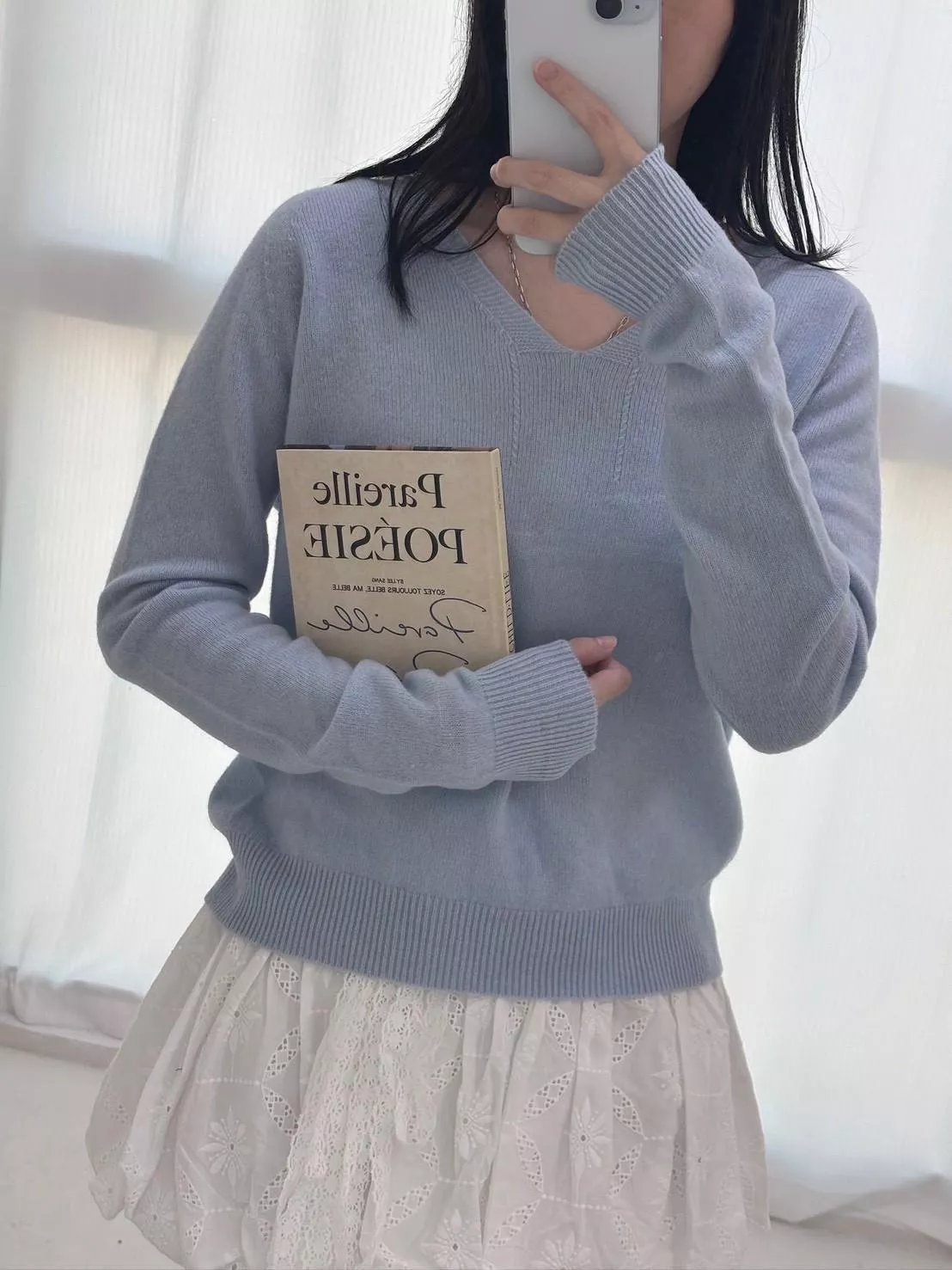 馬卡龍色系針織上衣