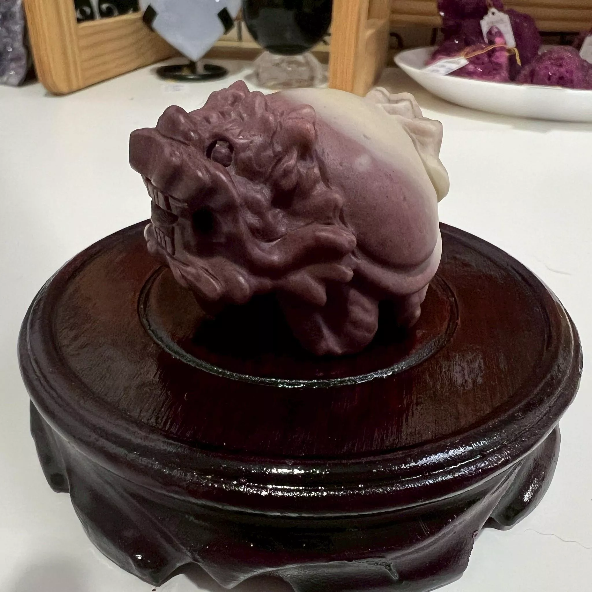 🐢🍫巧克力阿拉善玉龍龜｜4.9 公分 沉穩守財 × 安心聚氣 × 龍龜能量擺件