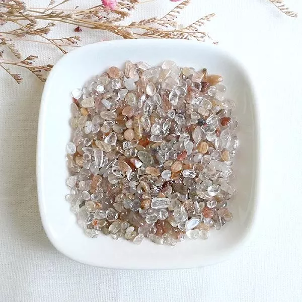 紅銅髮晶碎石3-5mm 紅色系碎石 海底輪碎石
