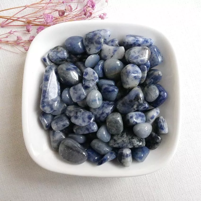 蘇打石(藍紋石)3-5mm 靛藍色系碎石 眉心輪碎石
