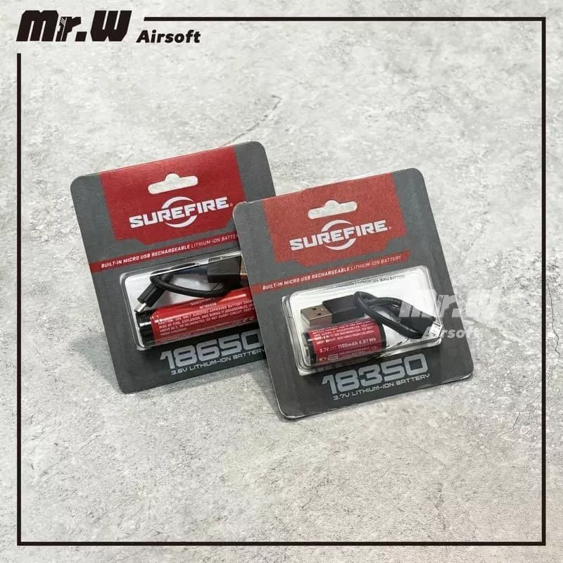SUREFIRE 18650 / 18350 3.6V USB 充電電池