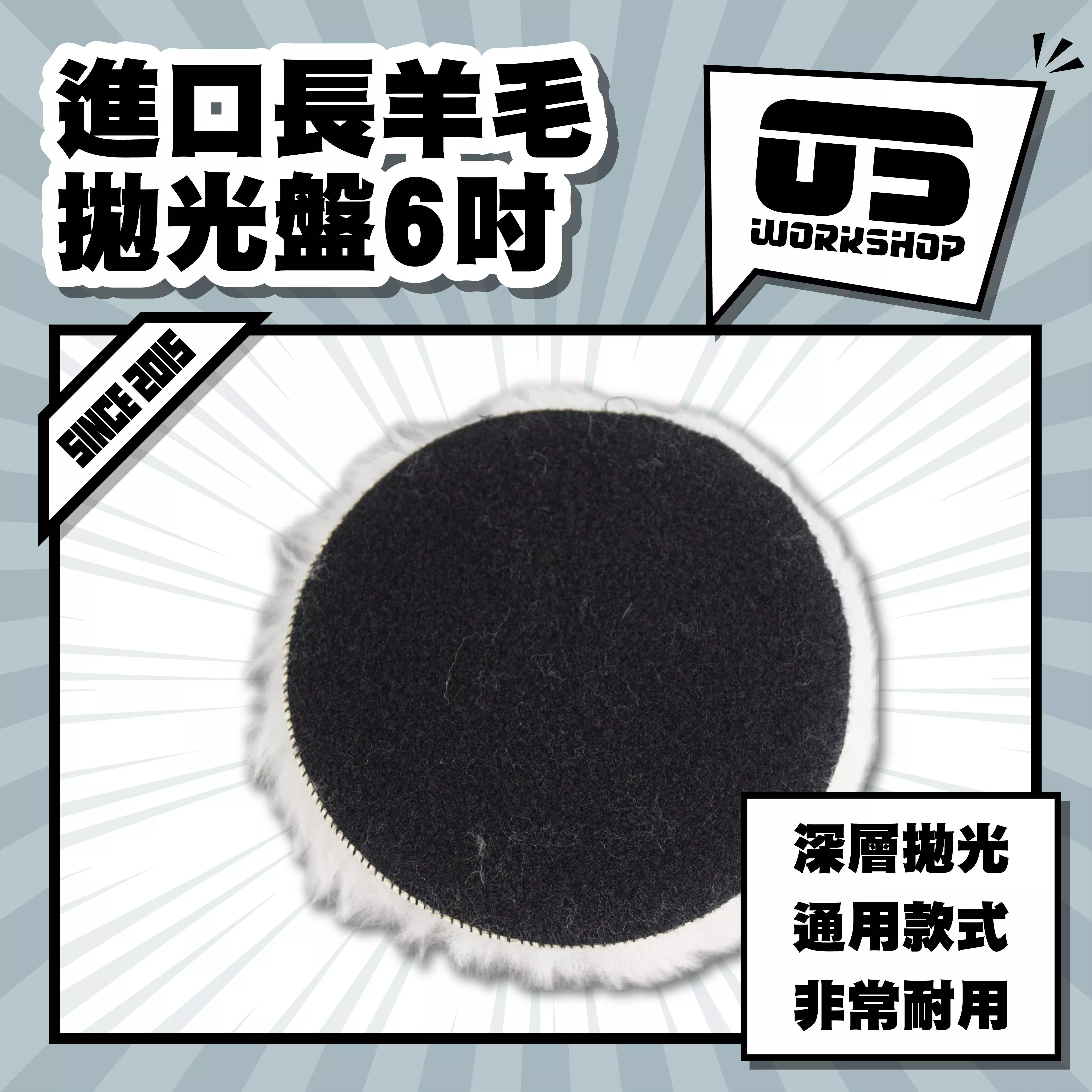 進口長羊毛拋光盤6吋