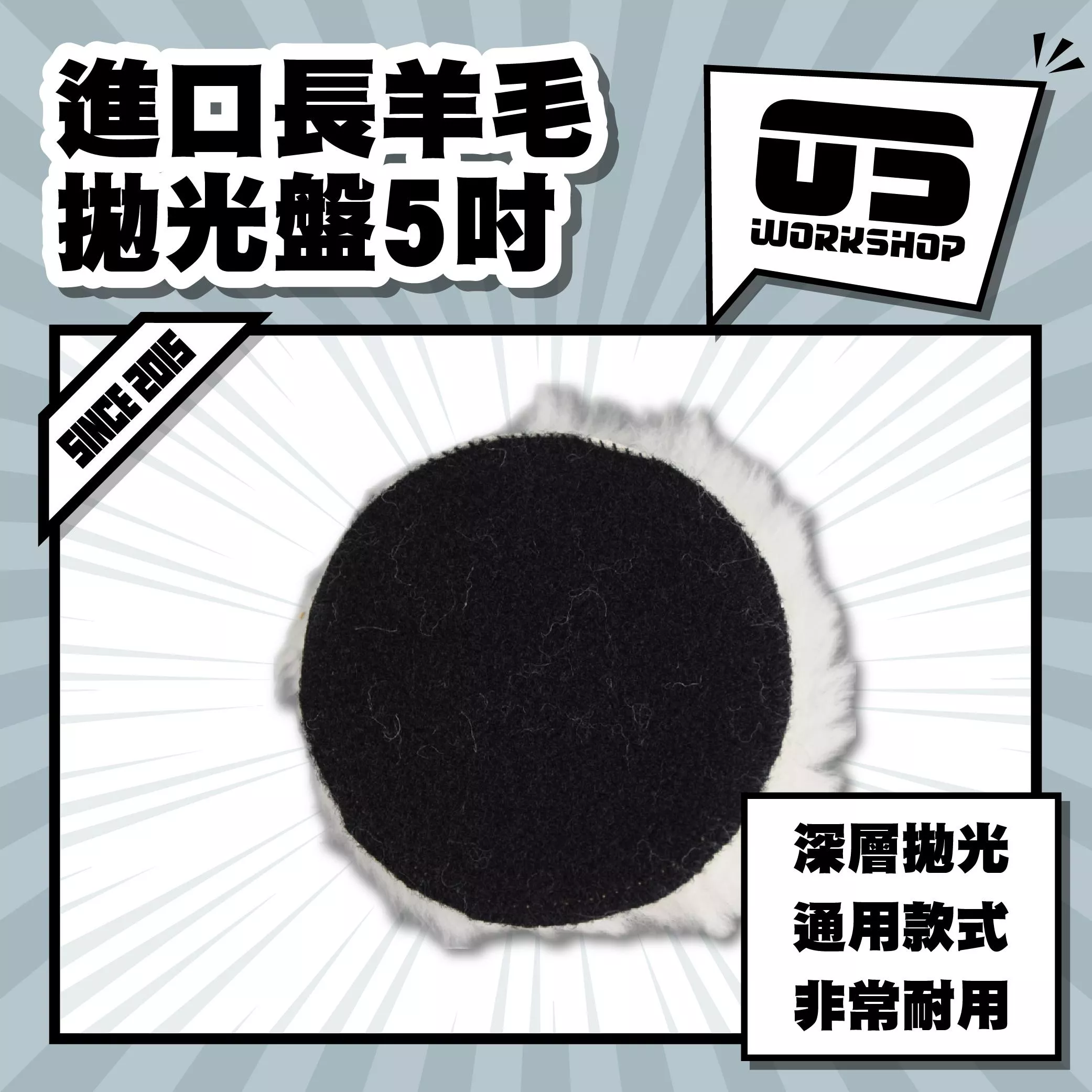 進口長羊毛拋光盤5吋
