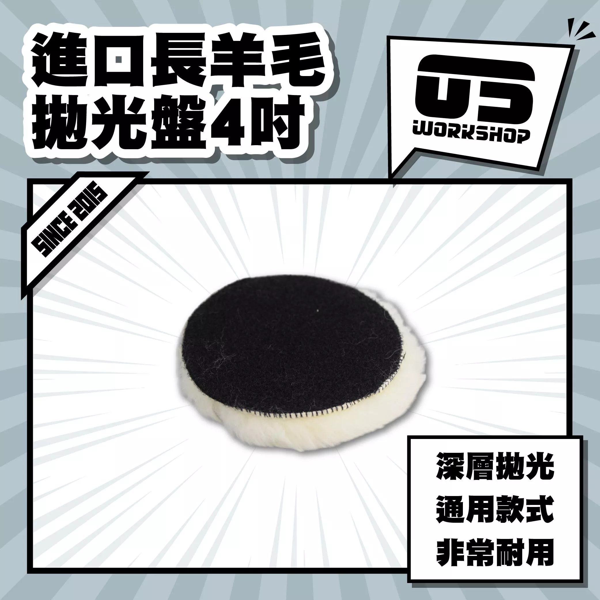 進口長羊毛拋光盤4吋