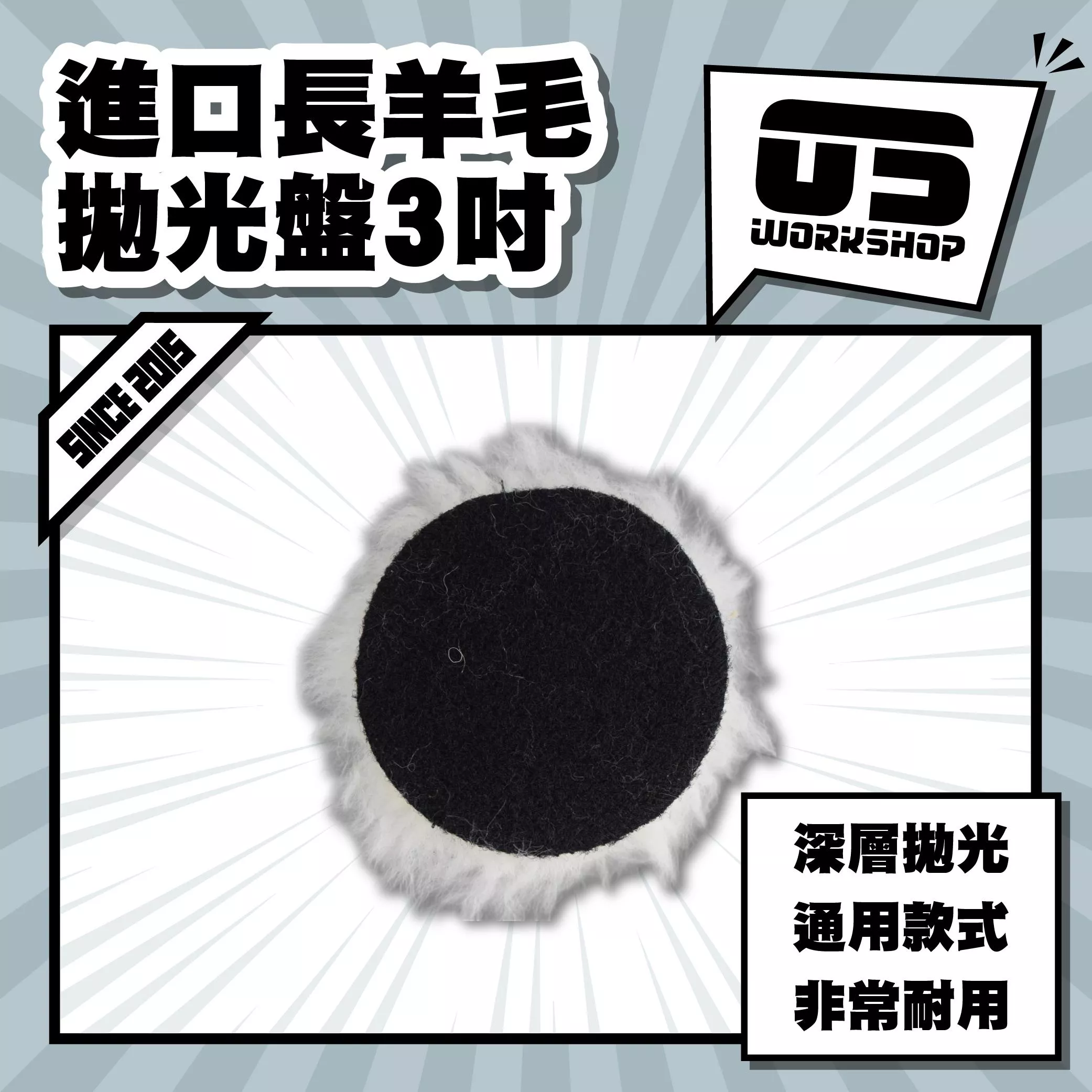 進口長羊毛拋光盤3吋