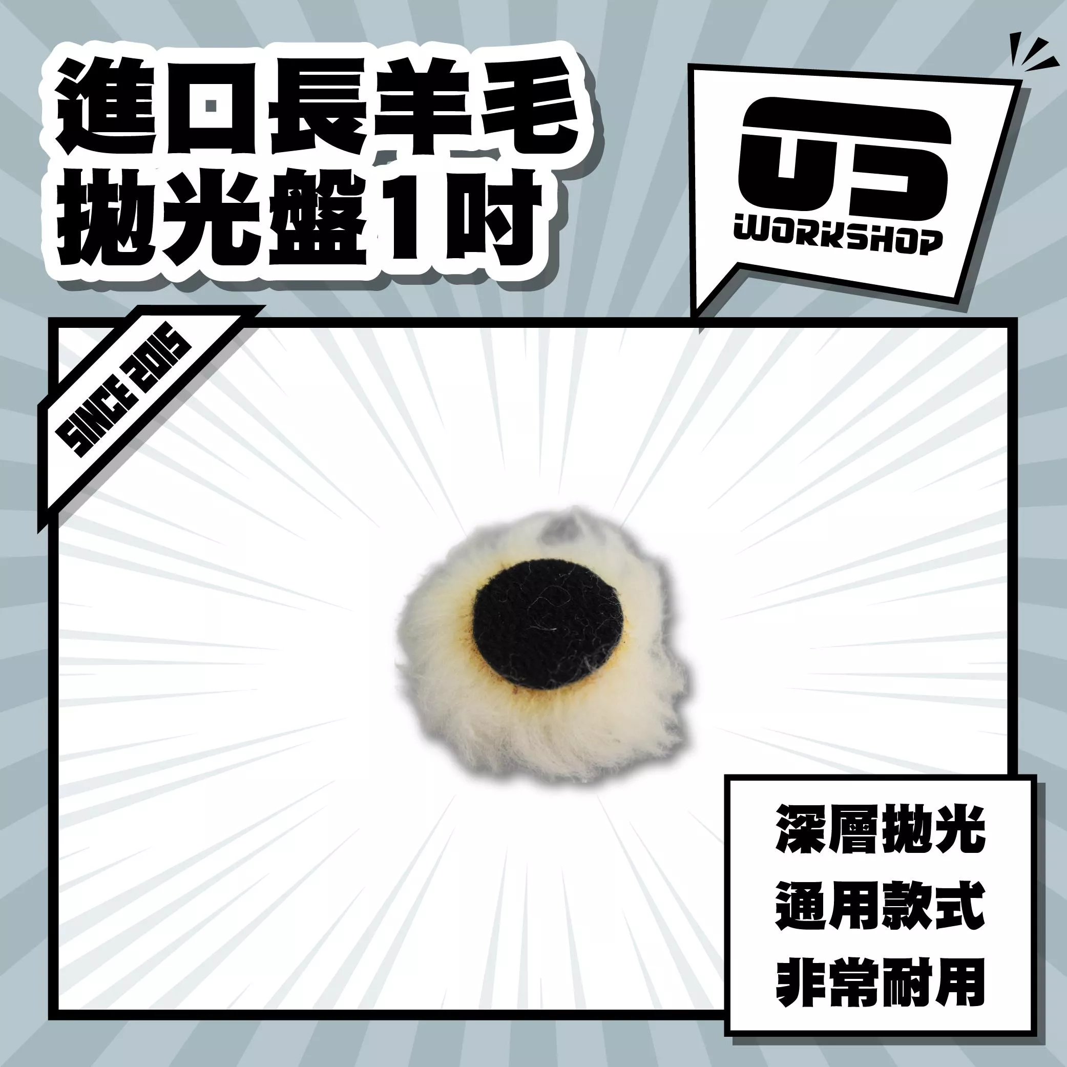 進口長羊毛拋光盤1吋