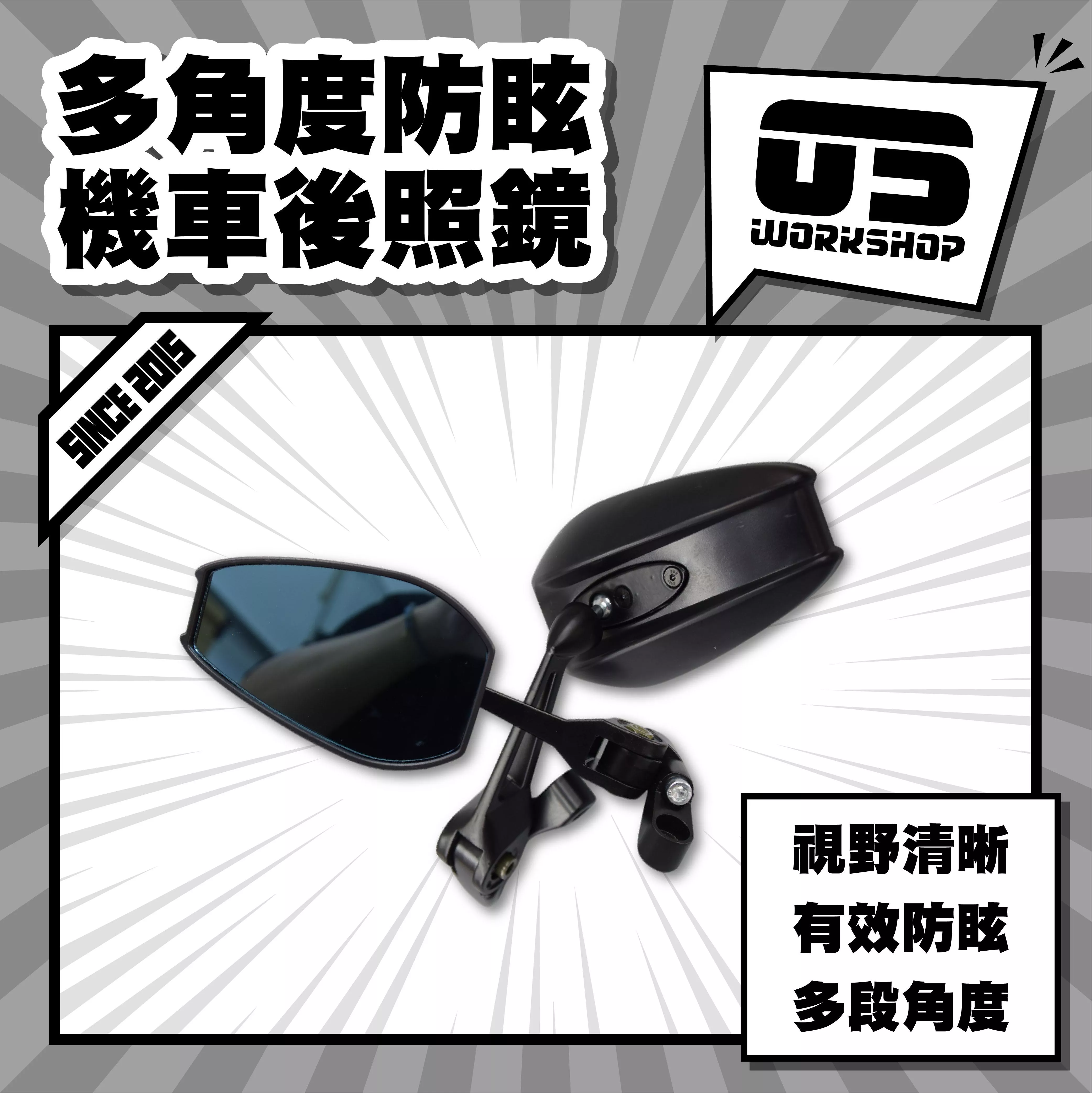 多角度防眩機車後照鏡