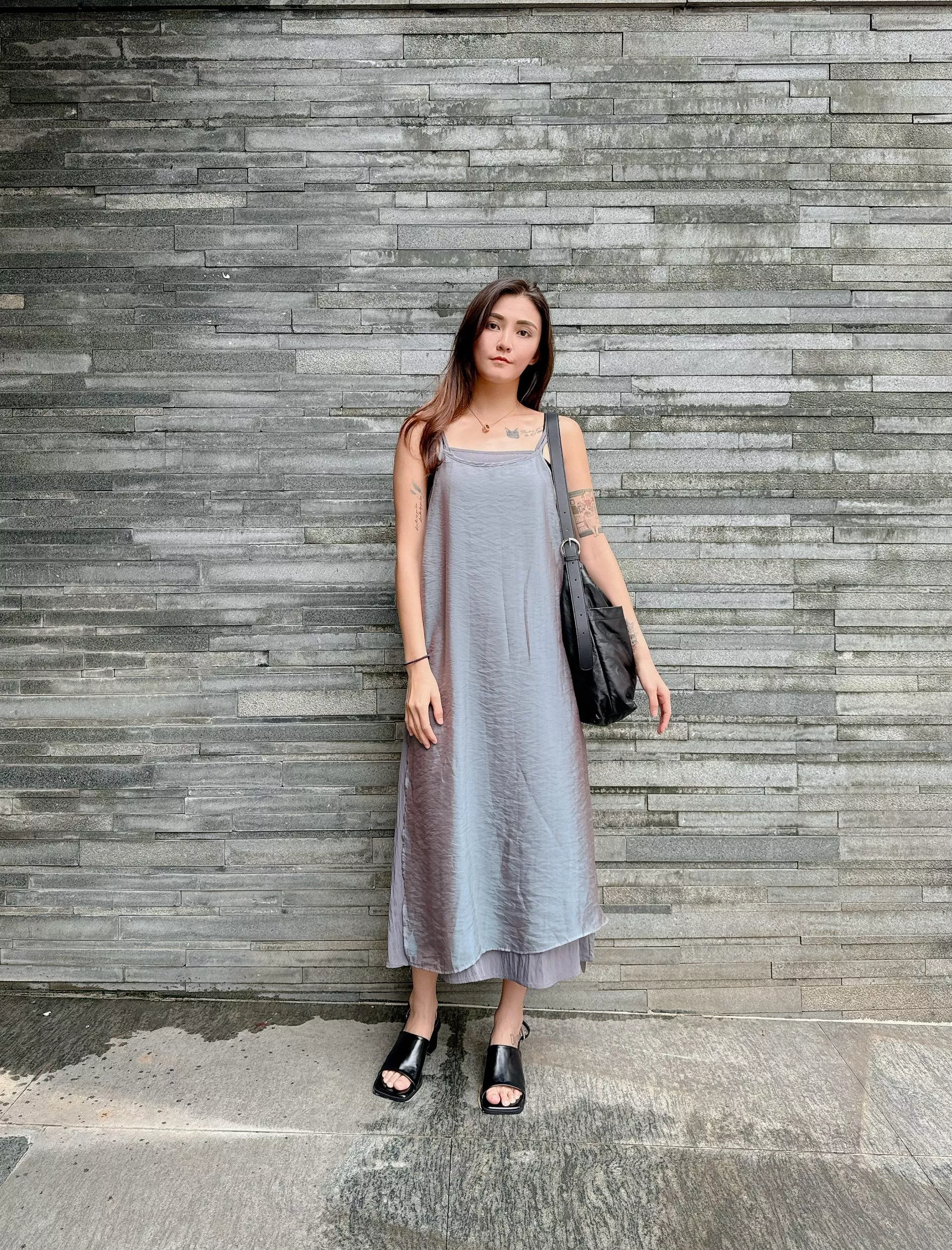 兩件式細肩洋裝罩衫Set