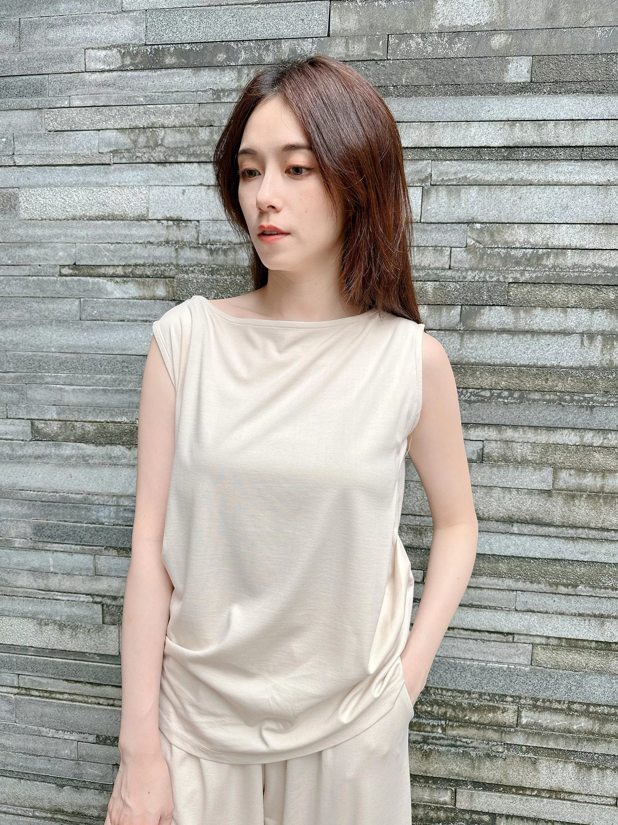 親膚棉抓皺套裝 上衣