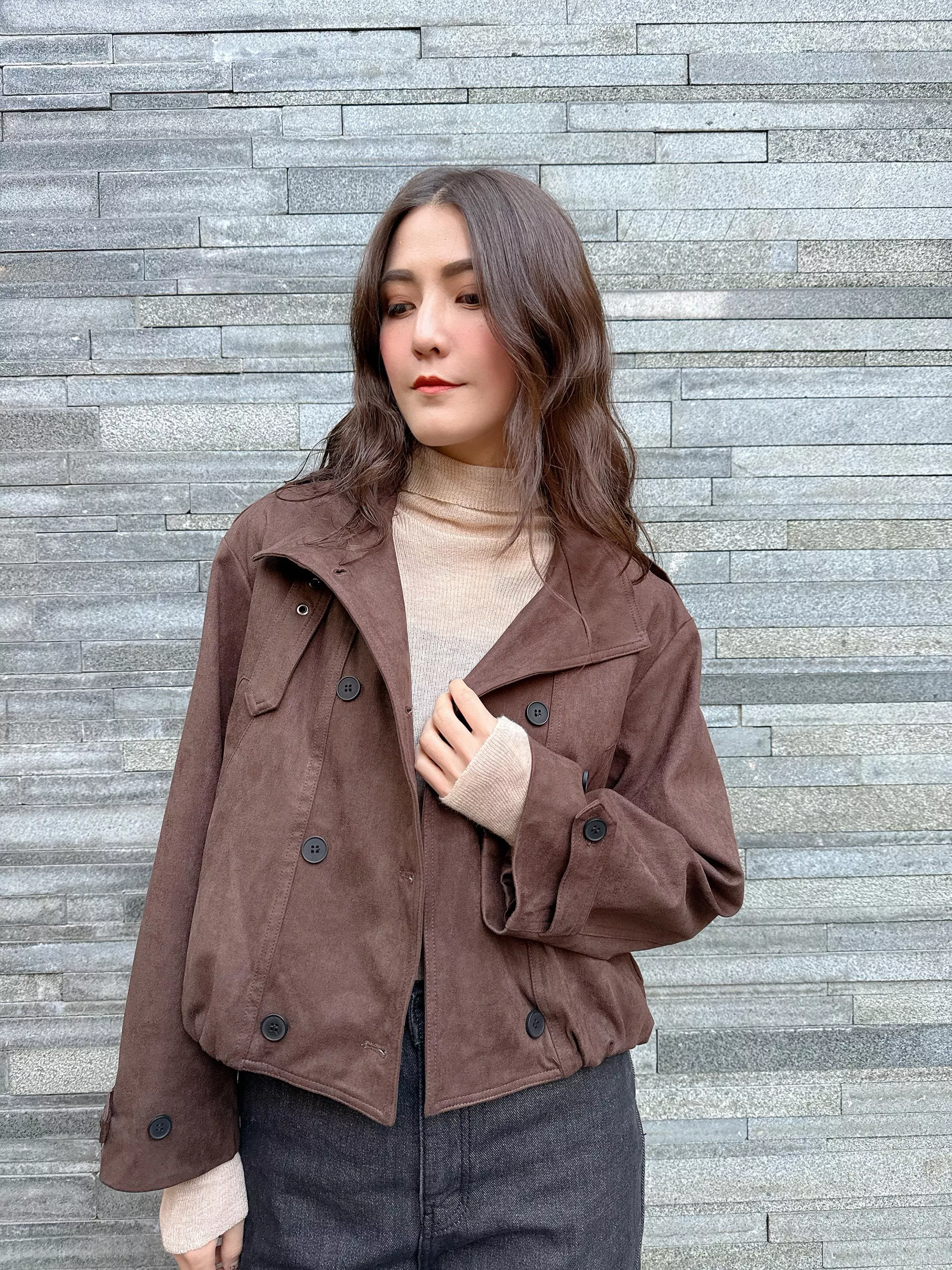 麂皮騎士風外套