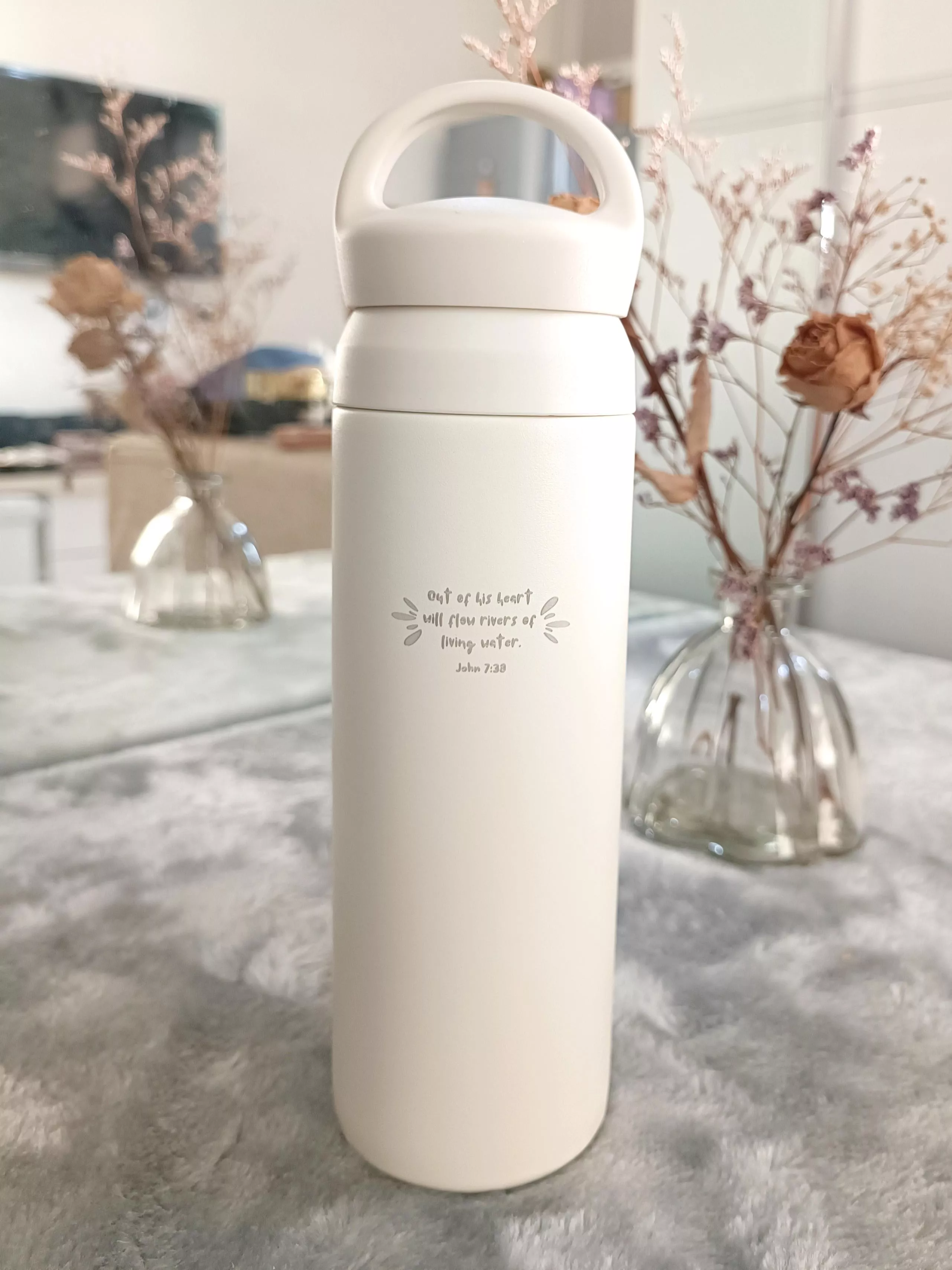 腹中流出活水江河保溫瓶(白)