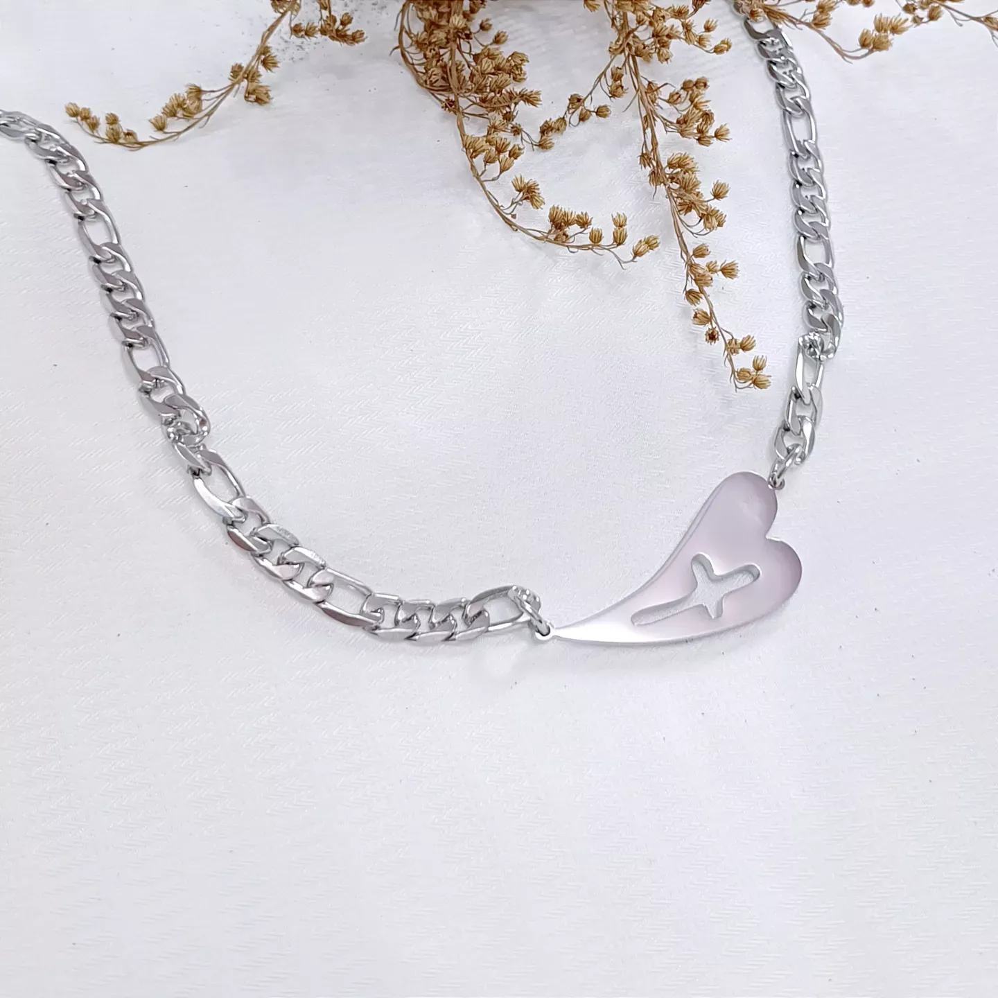 完全的愛-鈦鋼十字架簍空古巴鍊項鍊/頸鍊