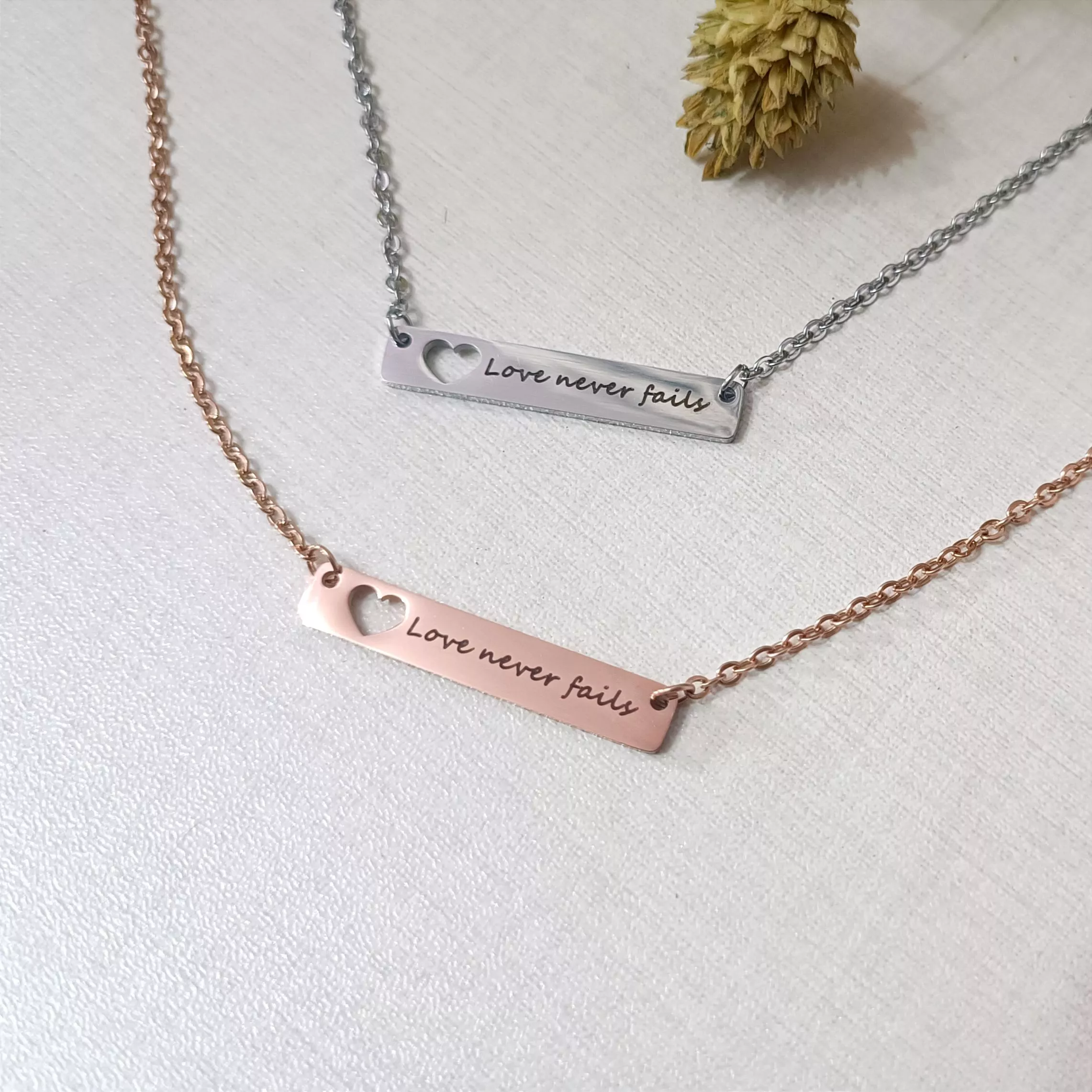 Love never fails愛永不止息-鈦鋼項鍊(銀)