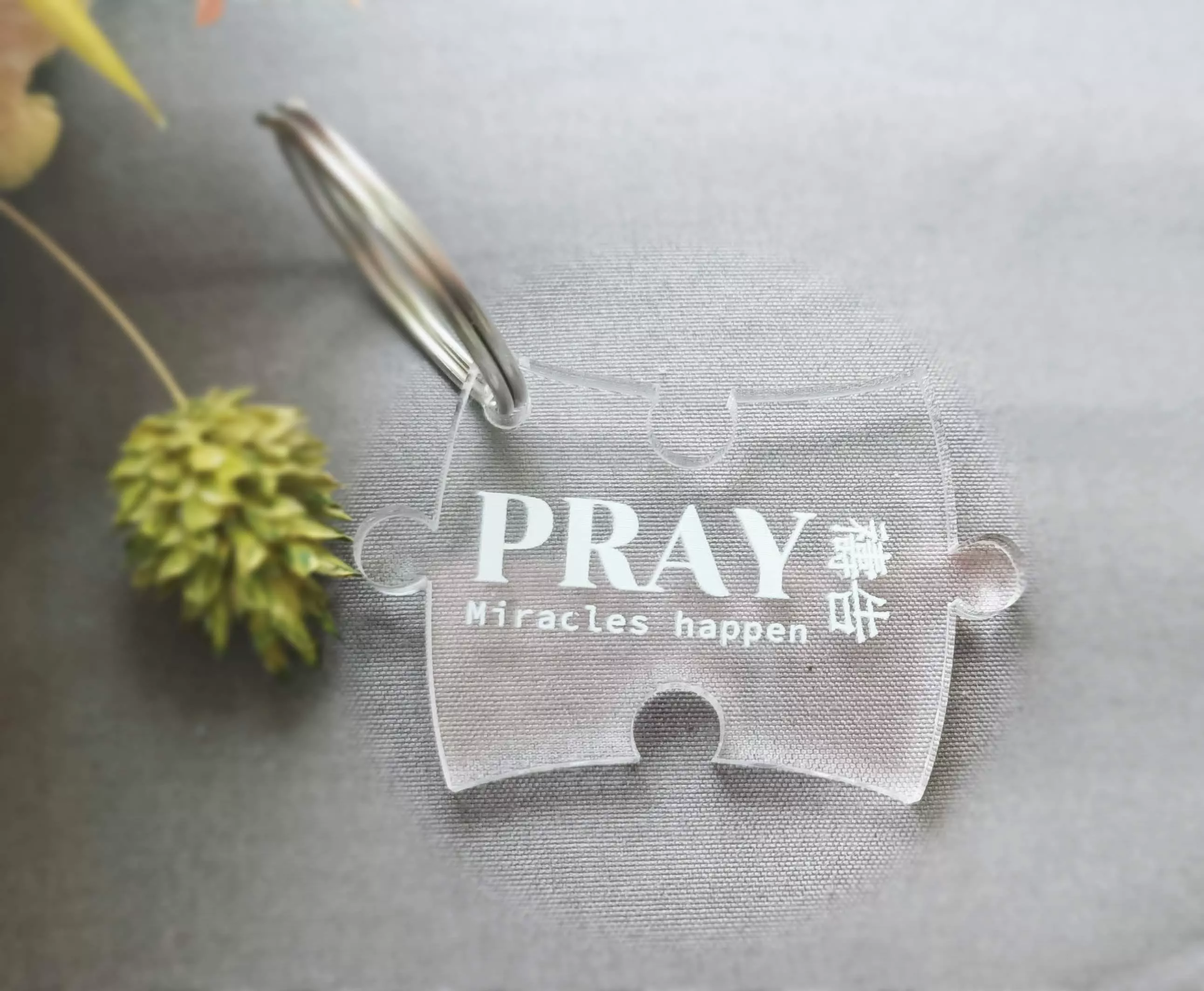 Pray禱告-壓克力拼圖鑰匙圈