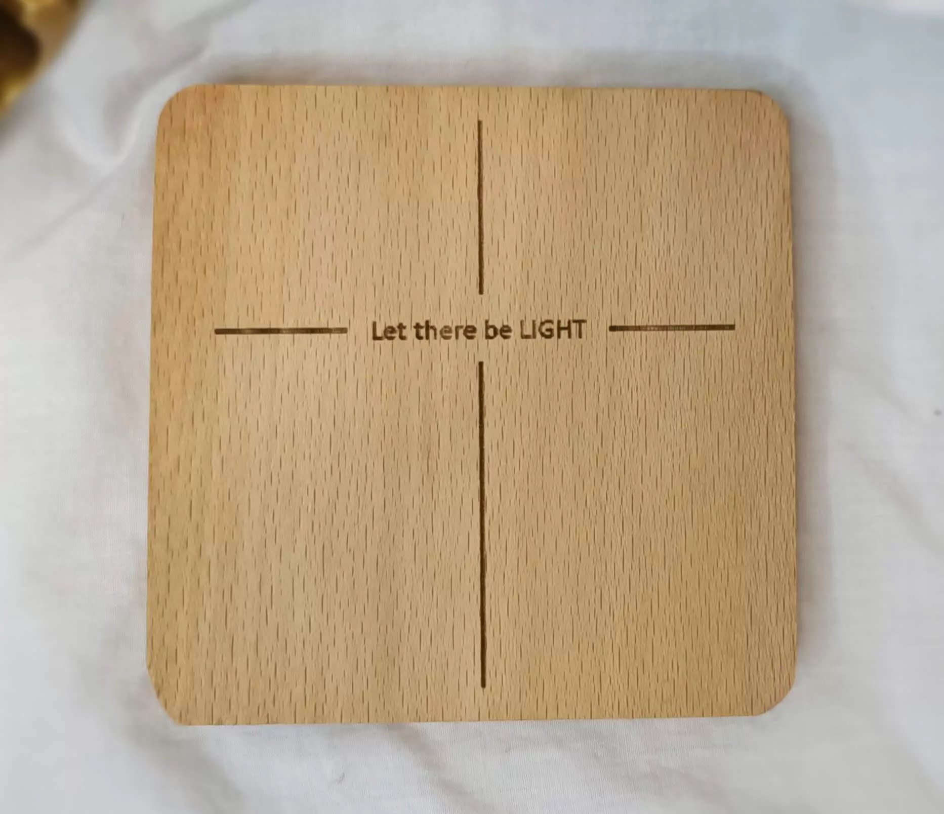 實木十字架杯墊