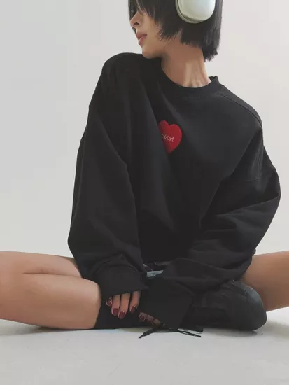 絨毛Heart大學T(男女通穿)