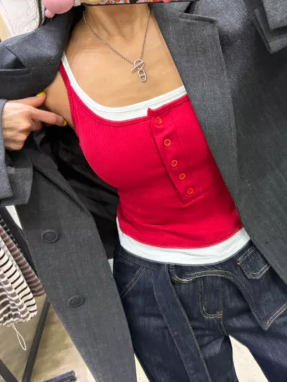雙層細肩Bra top