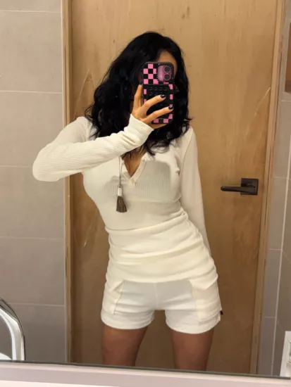 凱莉坑紋彈性上衣短褲套裝
